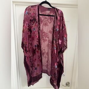 Torrid Burgundy Velvet Kimono